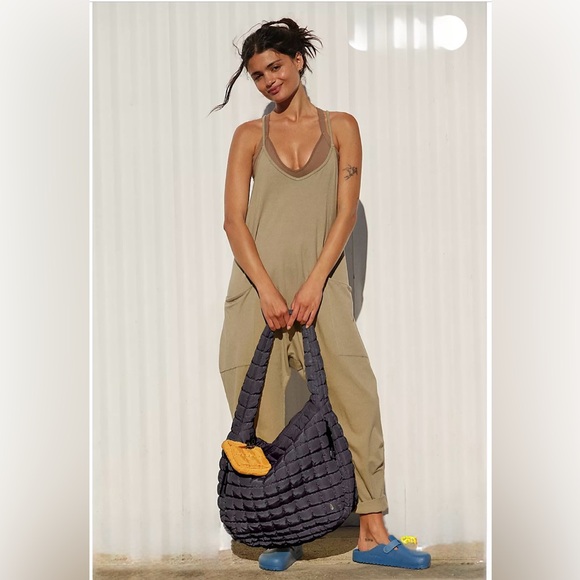 Free People Movement Quilted Carryall Hobo Bag in Black - Picture 4 of 9